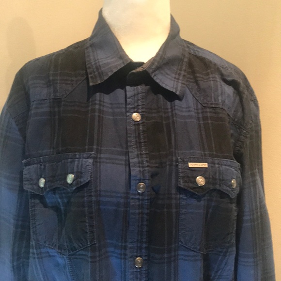 “POINT ZERO” Blue Plaid Men’s Shirt. - Picture 4 of 11